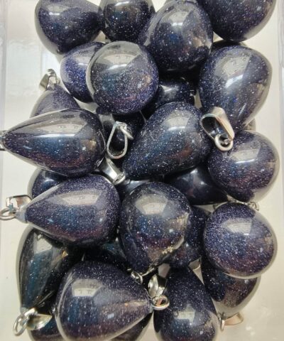 Damla Dogal Tas Kolye Ucu Lacivert Yildiz