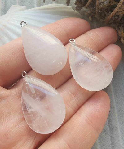 Damla Pembe Kuvars Tasi Kolye Ucu 2