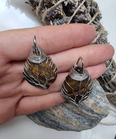 Damla Sekilli Agac Orgu Kaplan Gozu Tasi 2