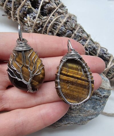 Damla Sekilli Agac Orgu Kaplan Gozu Tasi