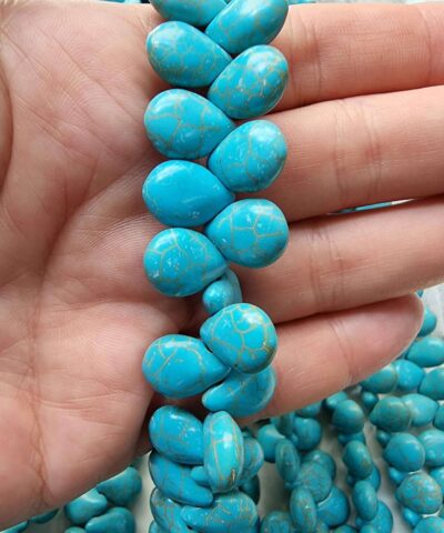 Damla Turkuaz Dogal Tas 14x10 Mm 502