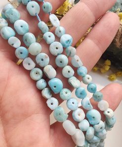 Delikli Amorf Larimar Doğal Taş