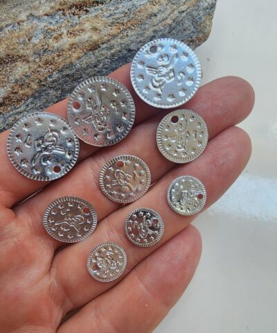 Delikli Gümüş Oya Sallattı Pulu