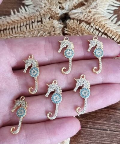 Deniz Ati Renkli Zirkon Tasli Kolye Ucu 4