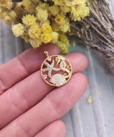 Deniz Yasami Zirkon Tasli Kolye Ucu 501