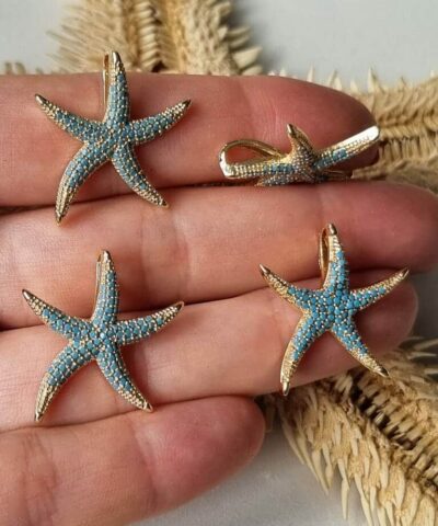 Deniz Yildizi Zirkon Tasli Kolye Ucu