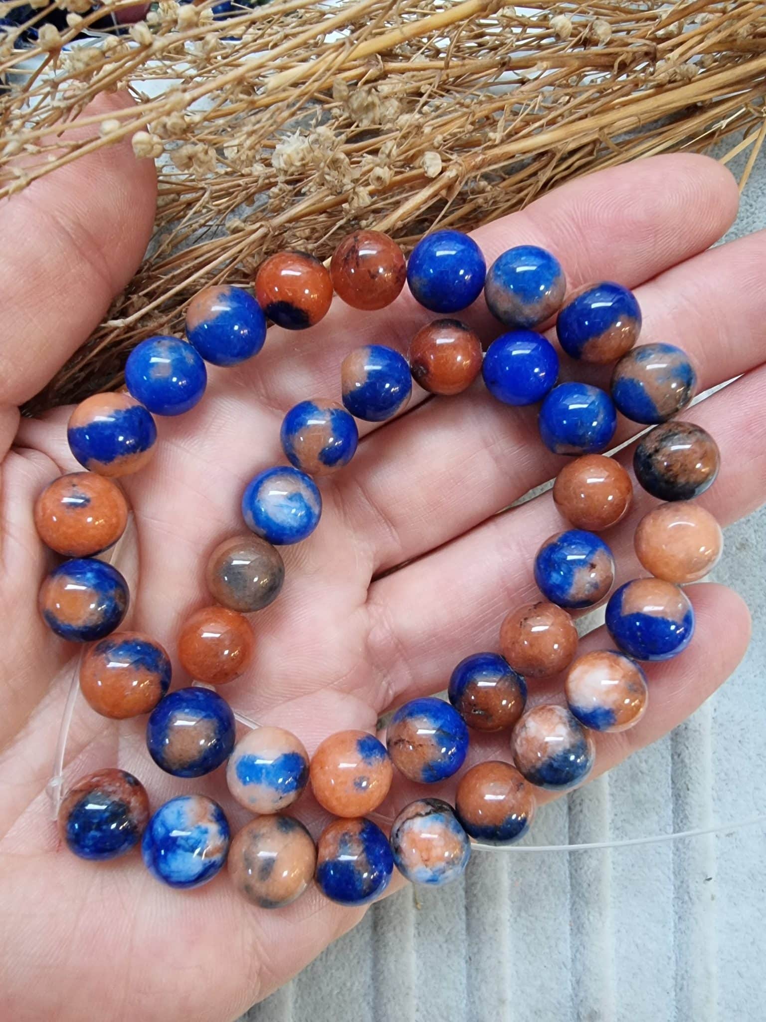 Desenli Dogal Tas Boncuk Cesitleri 10 Mm 501