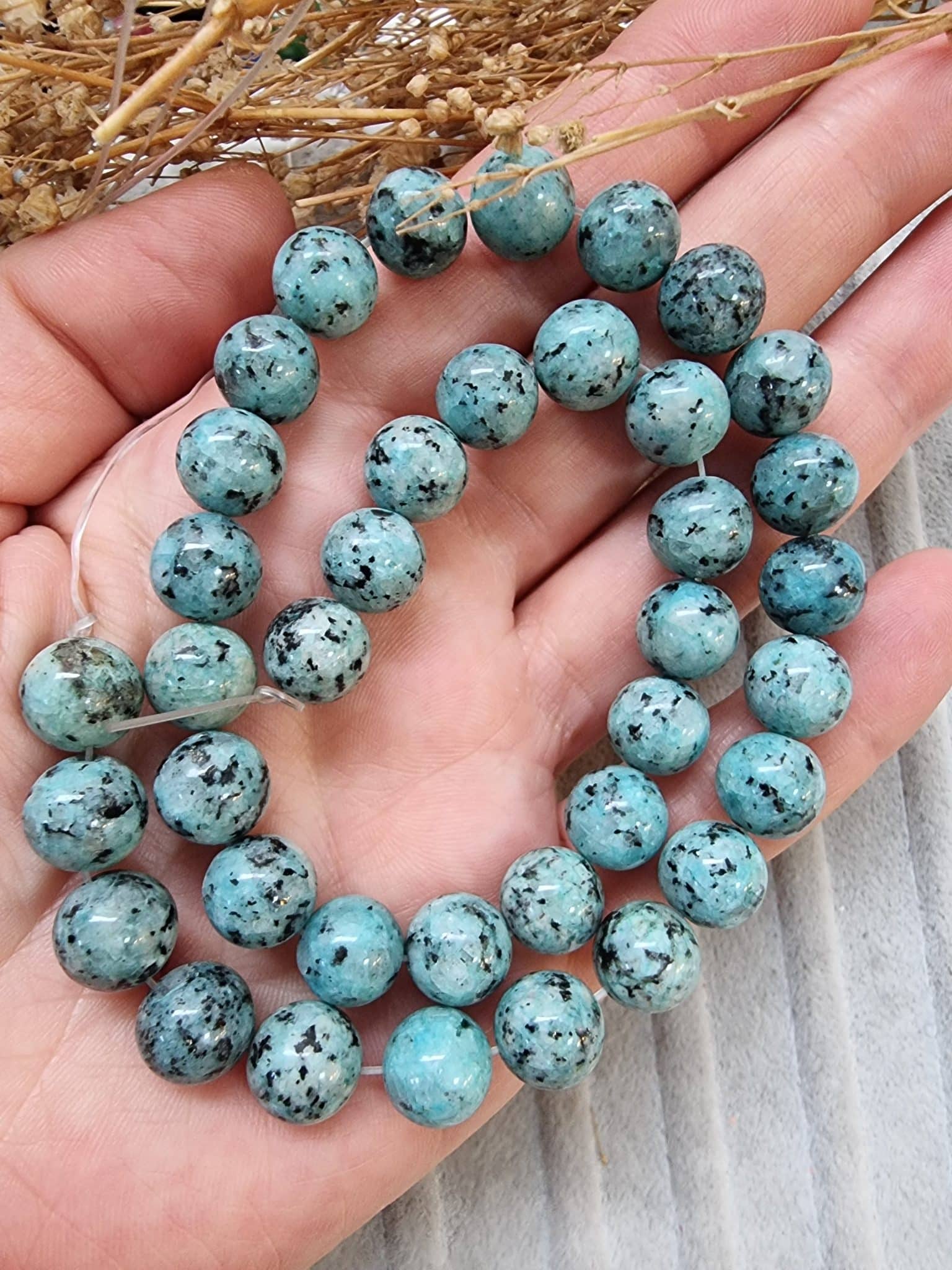 Desenli Dogal Tas Boncuk Cesitleri 10 Mm 503