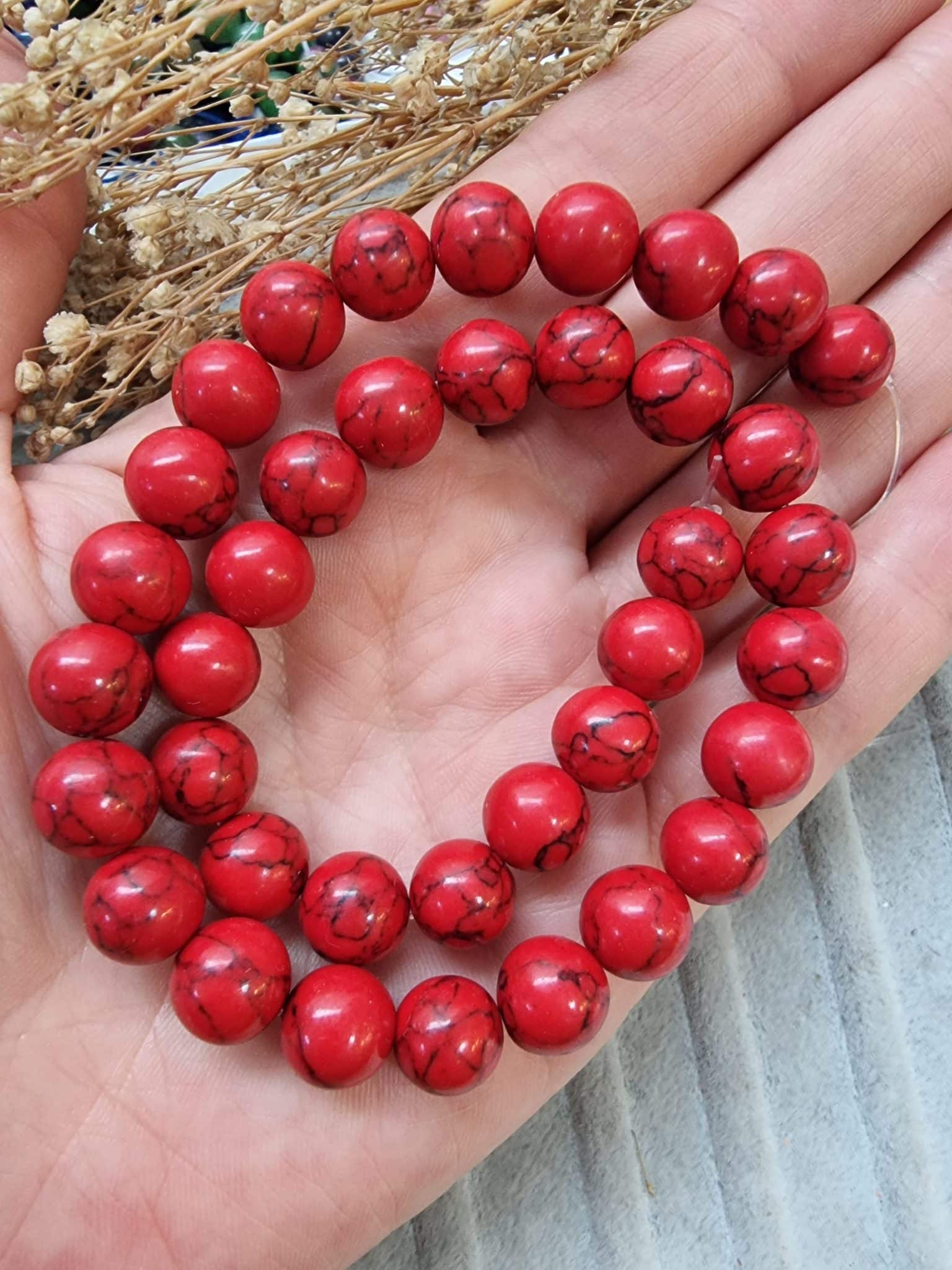 Desenli Dogal Tas Boncuk Cesitleri 10 Mm 504