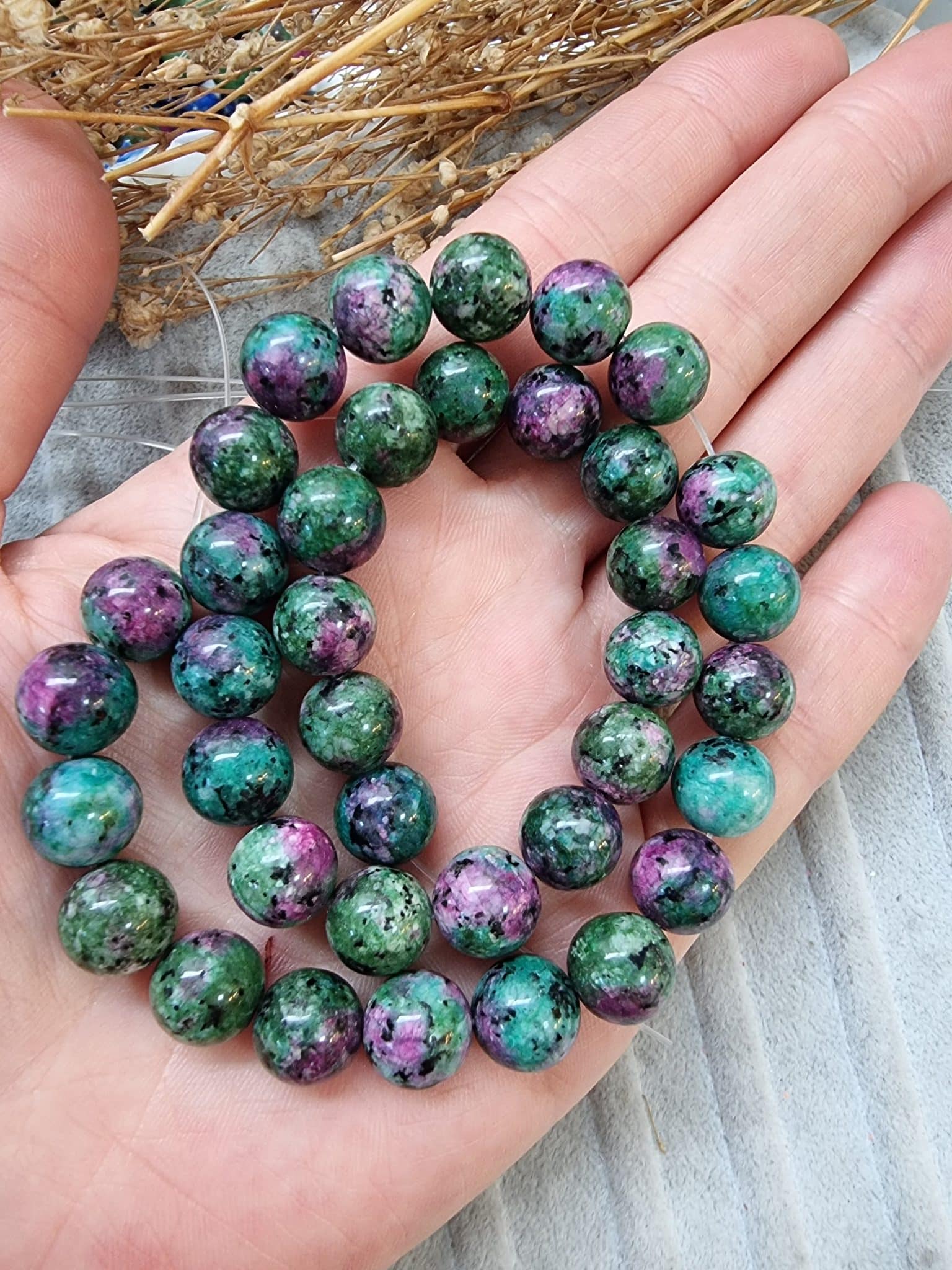 Desenli Dogal Tas Boncuk Cesitleri 10 Mm 505