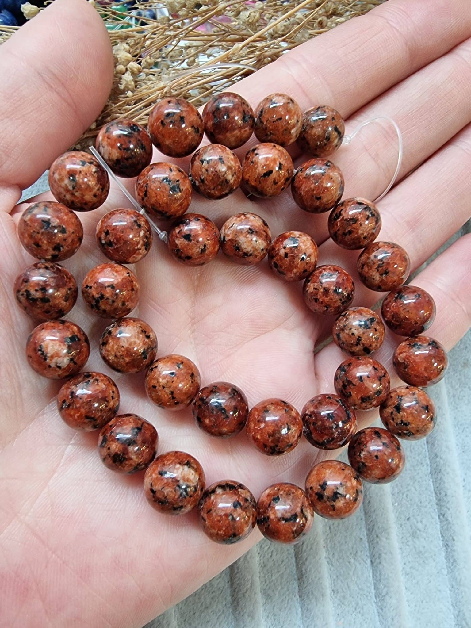 Desenli Dogal Tas Boncuk Cesitleri 10 Mm 510