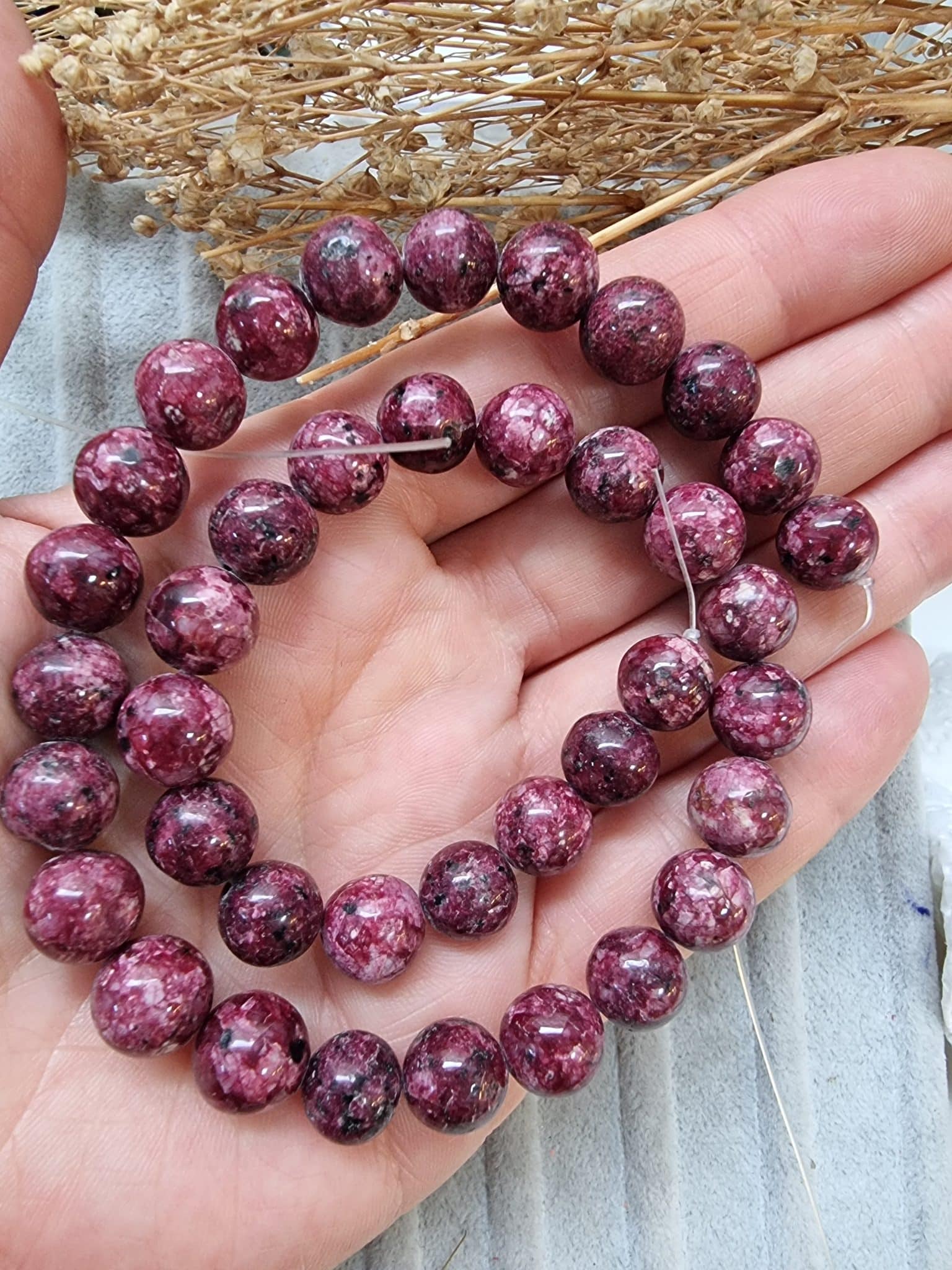 Desenli Dogal Tas Boncuk Cesitleri 10 Mm 512