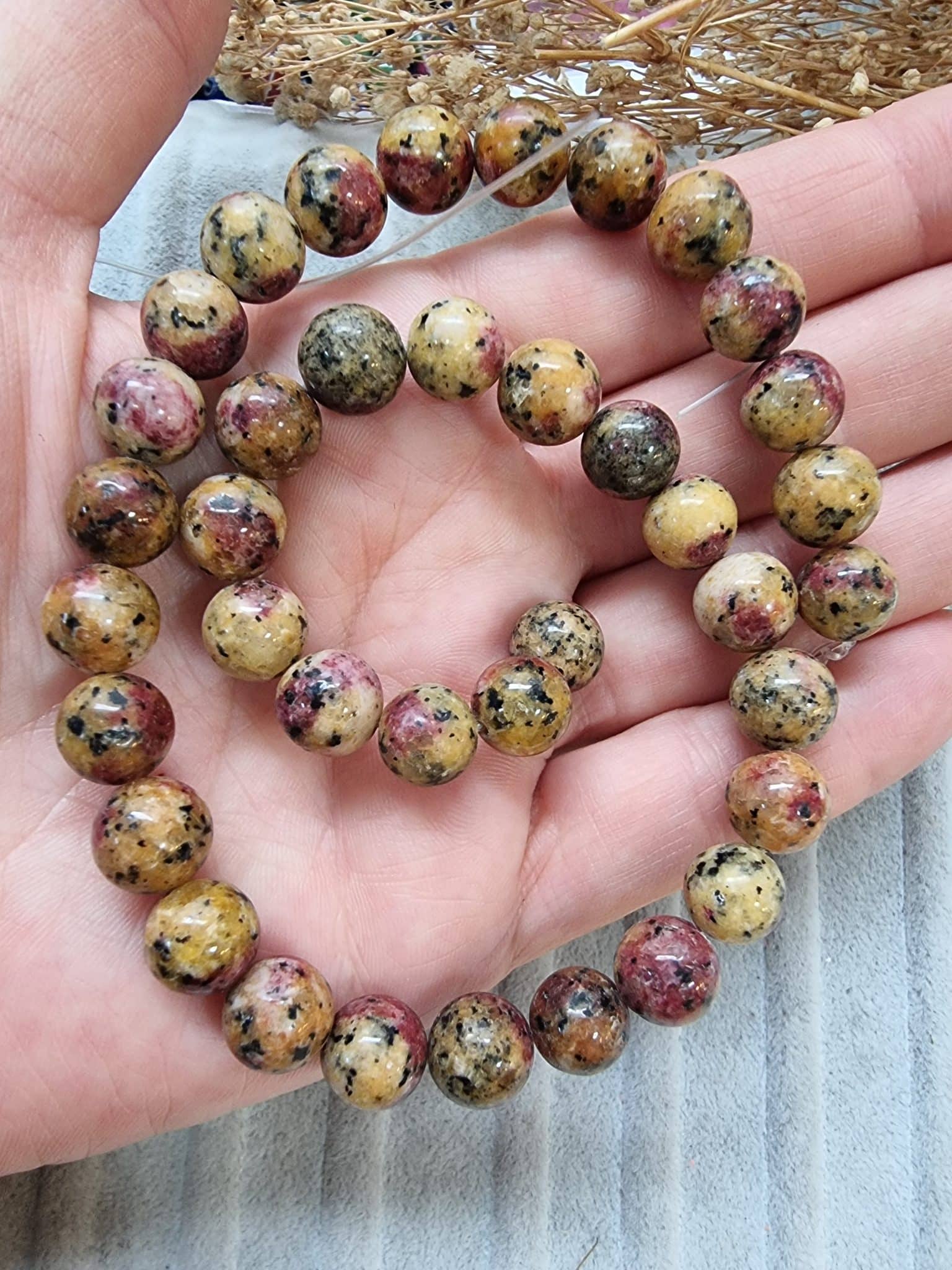 Desenli Dogal Tas Boncuk Cesitleri 10 Mm 516