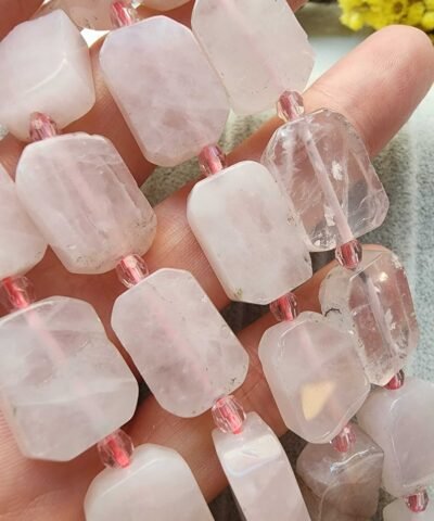 Dikdortgen Pembe Kuvars Dogal Tas Cesitleri 13 Mm