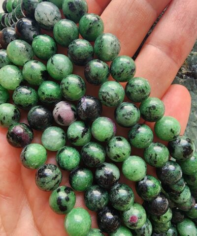 Epidot Zoisit Dogal Tas Dizi 8 Mm