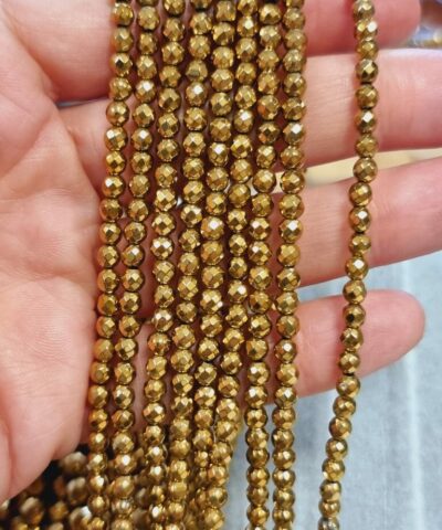 Faset Kesim Kure Hematit Dogal Tas 4 Mm