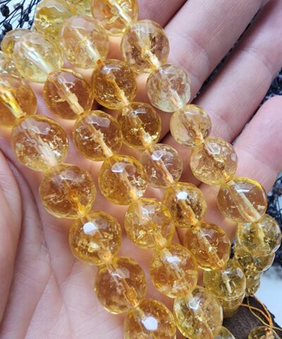 Faset Kesimli Sitrin Dogal Tas Dizi Cesitleri 12 Mm