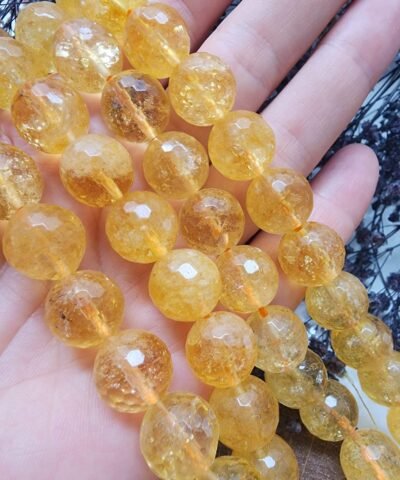 Faset Kesimli Sitrin Dogal Tas Dizi Cesitleri 14 Mm
