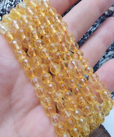 Faset Kesimli Sitrin Dogal Tas Dizi Cesitleri 6 Mm
