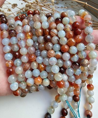 Fasetli Akik Dogal Tas 8 Mm 3