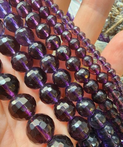 Fasetli Ametist Renkli Kuvars Dogal Tas 2