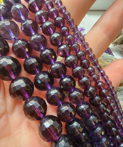 Fasetli Ametist Renkli Kuvars Dogal Tas 3