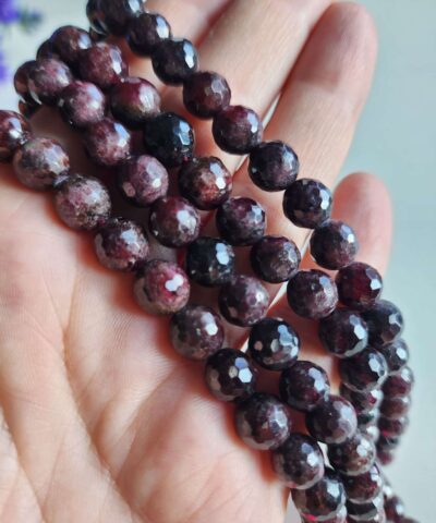 Fasetli Granat Lal Tasi Dizi 8 Mm