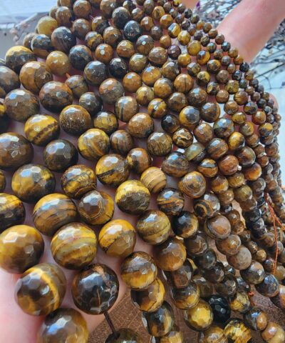 Fasetli Kahve Kaplan Gozu Aa Dogal Tas Dizi