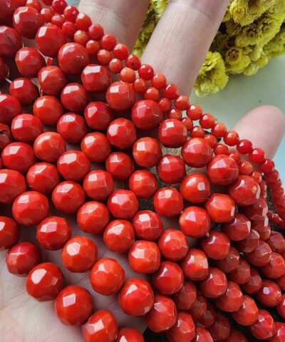 Fasetli Kirmizi Mercan Dogal Tas Cesitleri