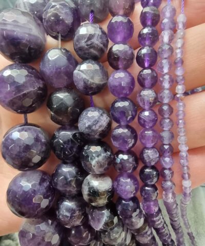 Fasetli Kure Ametist Dogal Tas Boncuk 2