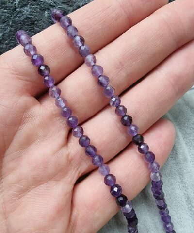 Fasetli Kure Ametist Dogal Tas Boncuk 4 Mm