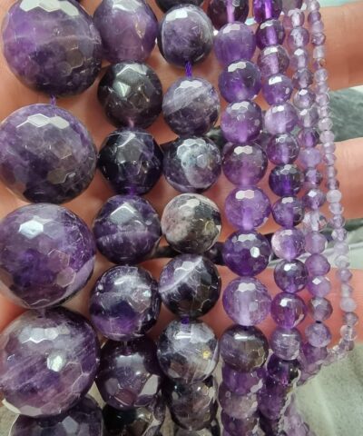 Fasetli Kure Ametist Dogal Tas Boncuk