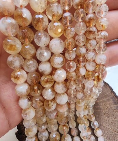 Feset Buzlu Sitrin Dogal Tas Dizi Aaa