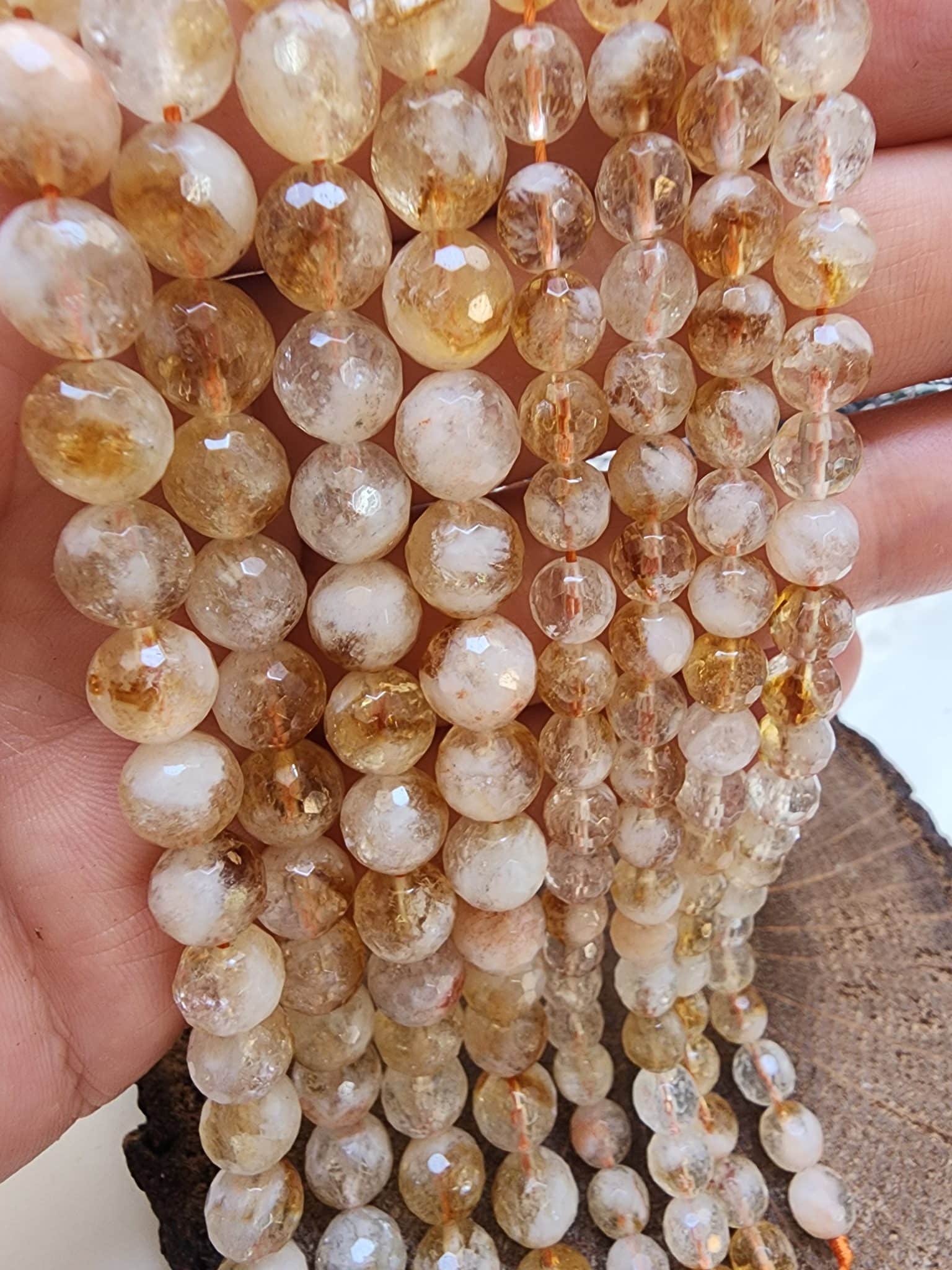 Feset Buzlu Sitrin Dogal Tas Dizi Aaa