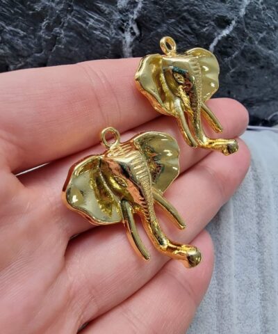 Fil Kararmaz Altin Kaplama Dokum Kolye Ucu 2