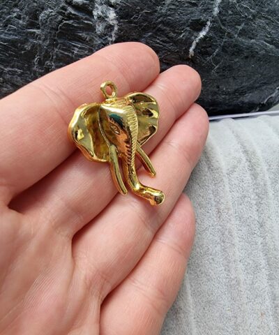 Fil Kararmaz Altin Kaplama Dokum Kolye Ucu 3