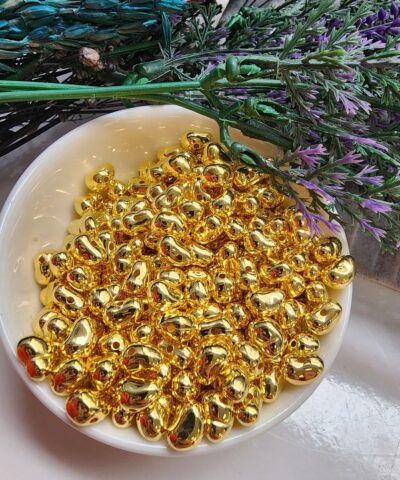 Galvanize Amorf İnci Şekilli Akrilik Boncuk - Gold