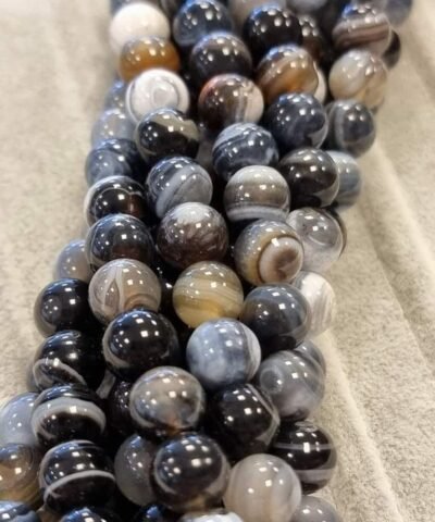 8 MM Küre Gri Damarlı Akik Doğal Taş