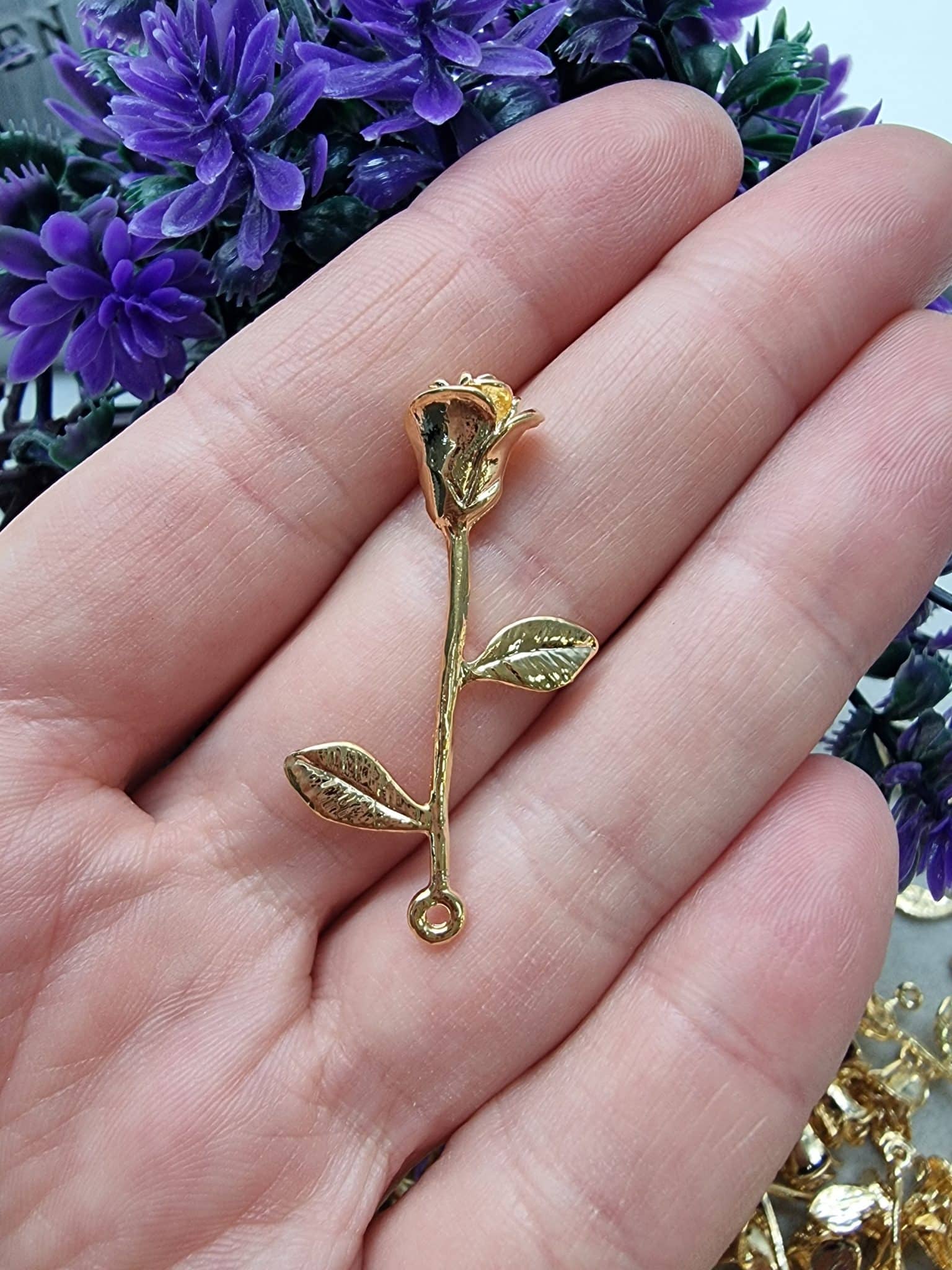 Gul Kolye Ucu Altin Kaplama 3