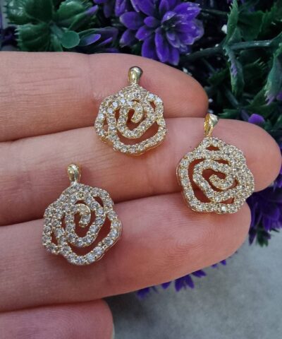 Gul Motifli Tasli Kolye Ucu 7