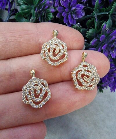 Gul Motifli Tasli Kolye Ucu 8