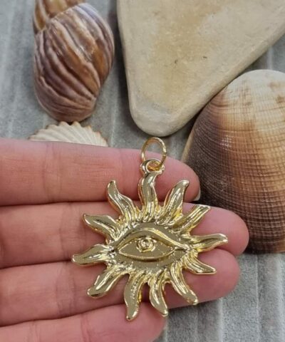 Gunes Goz Motifli Kararmaz Kolye Ucu 2