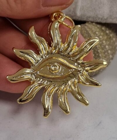 Gunes Goz Motifli Kararmaz Kolye Ucu 3