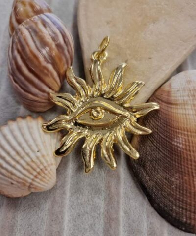 Gunes Goz Motifli Kararmaz Kolye Ucu