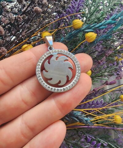 Güneş Zirkon Taşlı Çelik Kolye Ucu - 502