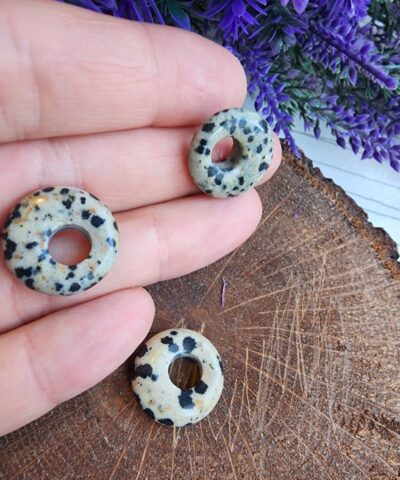 Halka Benekli Jasper Dogal Tas Kolye Ucu 2