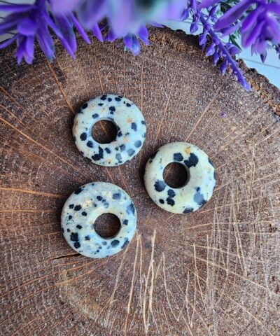 Halka Benekli Jasper Dogal Tas Kolye Ucu