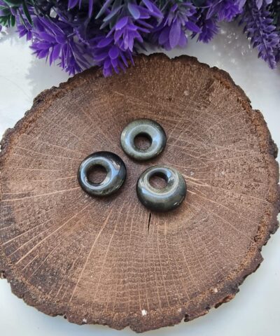 Halka Obsidyen Dogal Tas Kolye Ucu 2