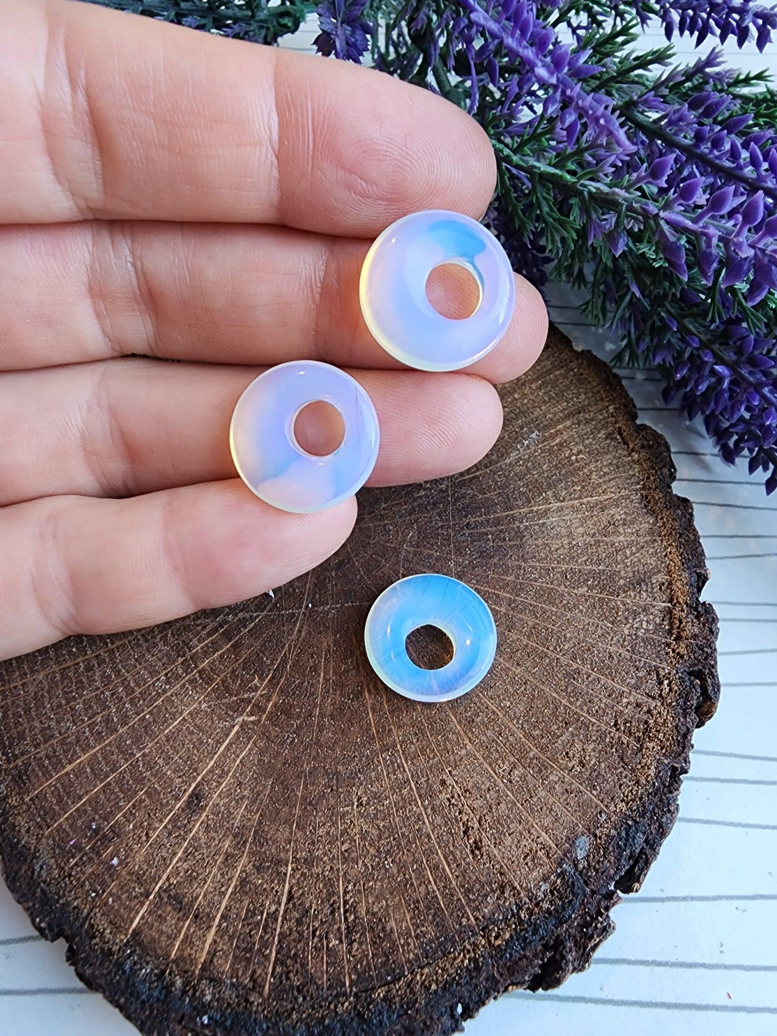 Halka Opal Dogal Tas Kolye Ucu 2