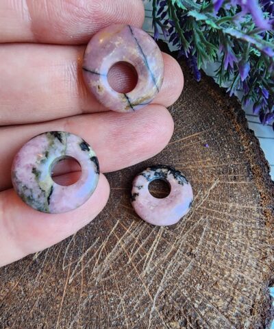 Halka Pembe Opal Dogal Tas Kolye Ucu